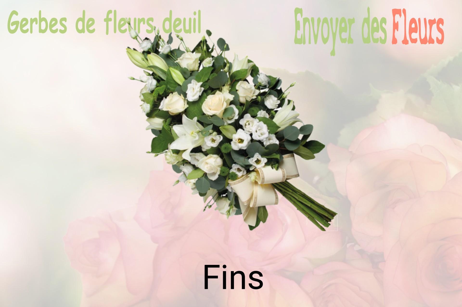 Gerbe de fleurs de deuil livrée à Fins